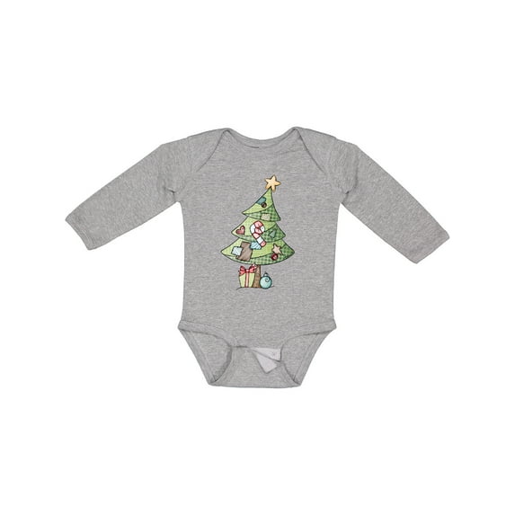 Inktastic Christmas Tree Boys or Girls Long Sleeve Baby Bodysuit