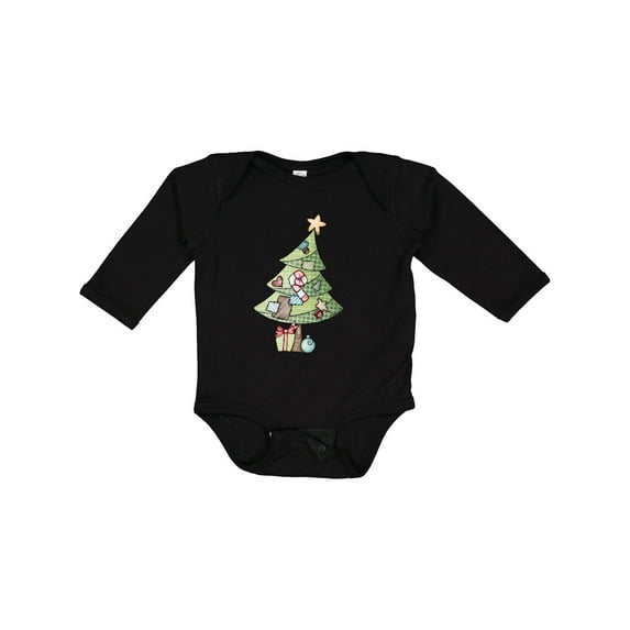 Inktastic Christmas Tree Boys or Girls Long Sleeve Baby Bodysuit