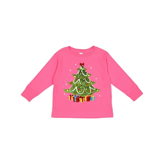 Inktastic Christmas Tree Boys or Girls Long Sleeve Toddler T-Shirt