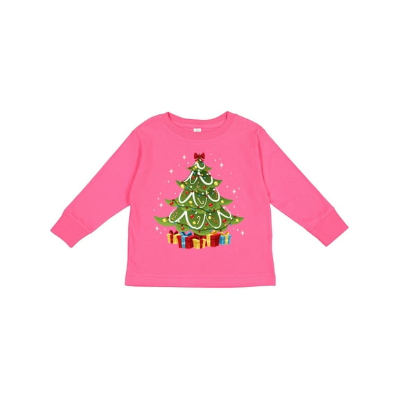 Inktastic Christmas Tree Boys or Girls Long Sleeve Toddler T-Shirt