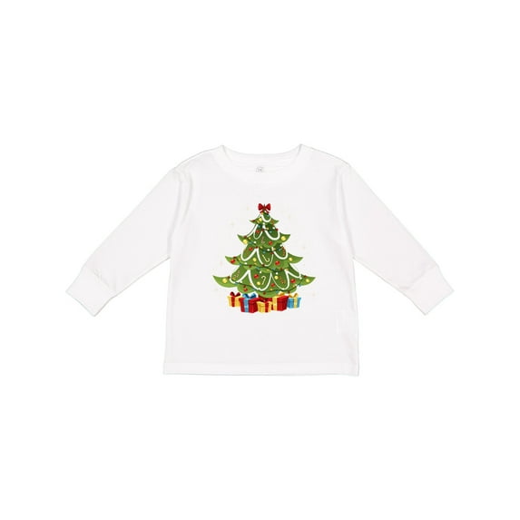 Inktastic Christmas Tree Boys or Girls Long Sleeve Toddler T-Shirt