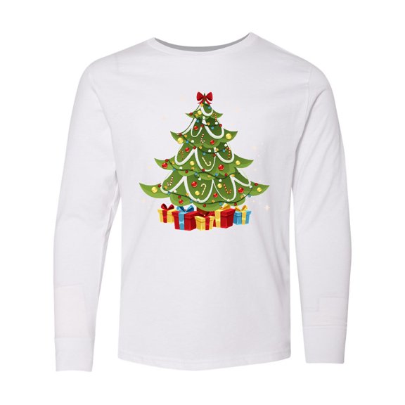 Inktastic Christmas Tree Long Sleeve Youth T-Shirt