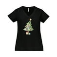 thumbnail image 1 of Inktastic Christmas Tree Women's Plus Size V-Neck T-Shirt, 1 of 5
