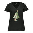 thumbnail image 1 of Inktastic Christmas Tree Women's Plus Size V-Neck T-Shirt, 1 of 5