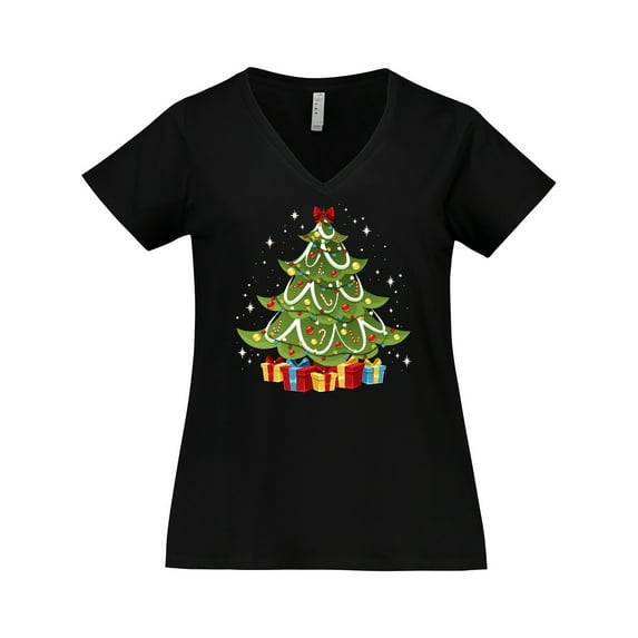 Inktastic Christmas Tree Women's Plus Size V-Neck T-Shirt