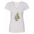 thumbnail image 1 of Inktastic Christmas Tree Women's V-Neck T-Shirt, 1 of 5