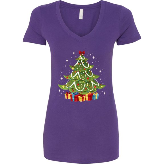 Inktastic Christmas Tree Women's V-Neck T-Shirt
