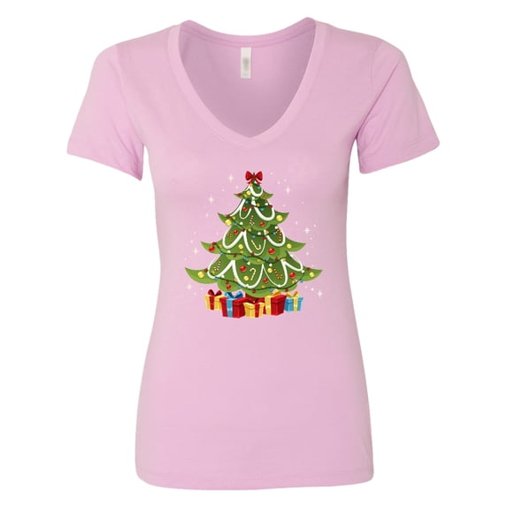 Inktastic Christmas Tree Women's V-Neck T-Shirt