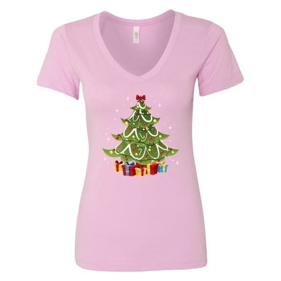 Inktastic Christmas Tree Women's V-Neck T-Shirt