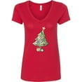 thumbnail image 1 of Inktastic Christmas Tree Women's V-Neck T-Shirt, 1 of 5