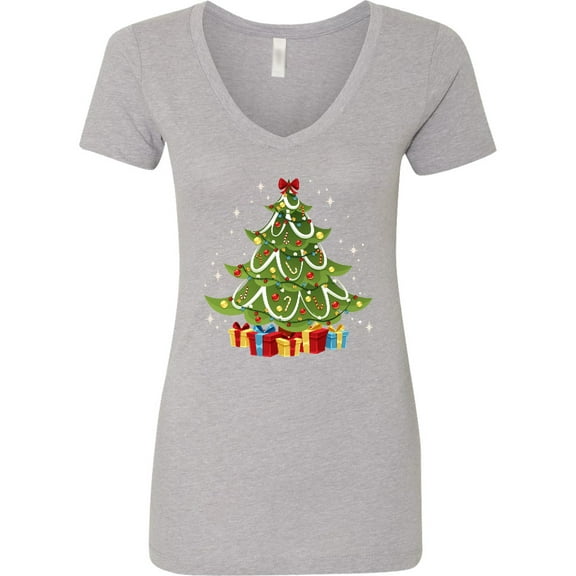 Inktastic Christmas Tree Women's V-Neck T-Shirt