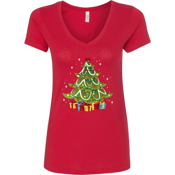 Inktastic Christmas Tree Women's V-Neck T-Shirt
