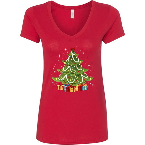 Inktastic Christmas Tree Women's V-Neck T-Shirt