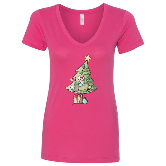 Inktastic Christmas Tree Women's V-Neck T-Shirt