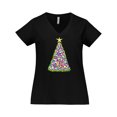 thumbnail image 1 of Inktastic Christmas Tree of Lights Women's Plus Size V-Neck T-Shirt, 1 of 5