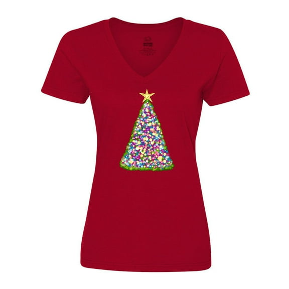 Inktastic Christmas Tree of Lights Women's V-Neck T-Shirt
