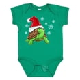 thumbnail image 1 of Inktastic Christmas Turtle in with Santa Hat and Snowflakes Boys or Girls Baby Bodysuit, 1 of 5
