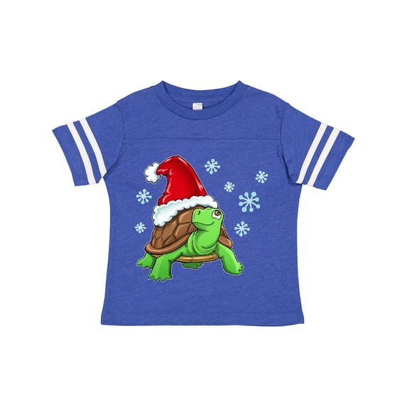 Inktastic Christmas Turtle in with Santa Hat and Snowflakes Boys or Girls Toddler T-Shirt