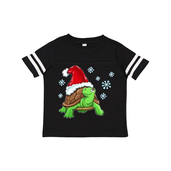 Inktastic Christmas Turtle in with Santa Hat and Snowflakes Boys or Girls Toddler T-Shirt