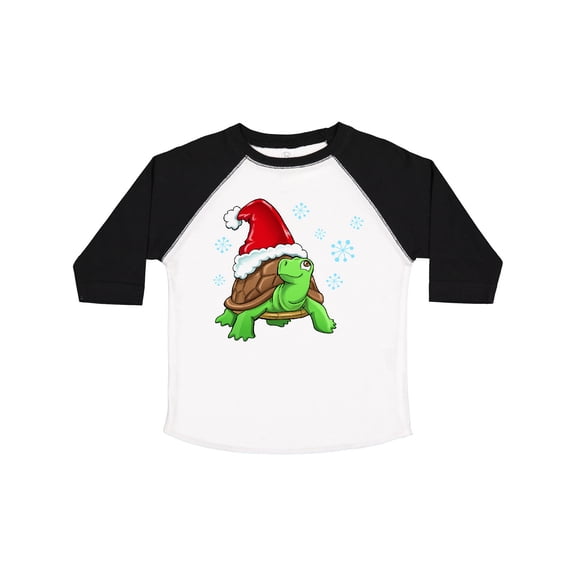 Inktastic Christmas Turtle in with Santa Hat and Snowflakes Boys or Girls Toddler T-Shirt