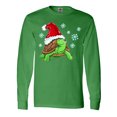 thumbnail image 1 of Inktastic Christmas Turtle in with Santa Hat and Snowflakes Long Sleeve T-Shirt, 1 of 5