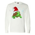 thumbnail image 1 of Inktastic Christmas Turtle in with Santa Hat and Snowflakes Long Sleeve T-Shirt, 1 of 5