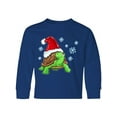 thumbnail image 1 of Inktastic Christmas Turtle in with Santa Hat and Snowflakes Long Sleeve Youth T-Shirt, 1 of 5