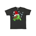 thumbnail image 1 of Inktastic Christmas Turtle in with Santa Hat and Snowflakes T-Shirt, 1 of 5