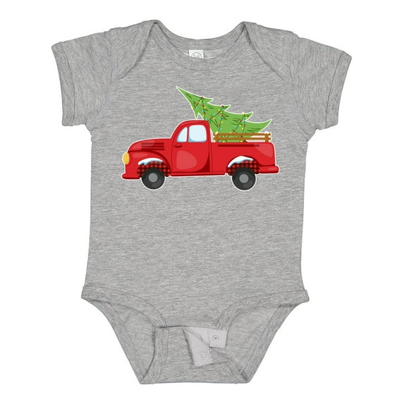 Inktastic Christmas Vintage Truck with Christmas Tree Boys or Girls Baby Bodysuit
