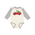 thumbnail image 1 of Inktastic Christmas Vintage Truck with Christmas Tree Boys or Girls Long Sleeve Baby Bodysuit, 1 of 5