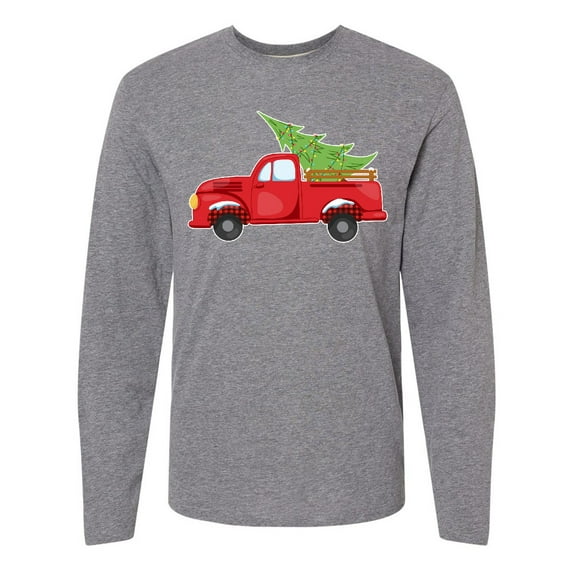 Inktastic Christmas Vintage Truck with Christmas Tree Long Sleeve T-Shirt