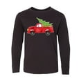 thumbnail image 1 of Inktastic Christmas Vintage Truck with Christmas Tree Long Sleeve Youth T-Shirt, 1 of 5