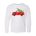 thumbnail image 1 of Inktastic Christmas Vintage Truck with Christmas Tree Long Sleeve Youth T-Shirt, 1 of 5