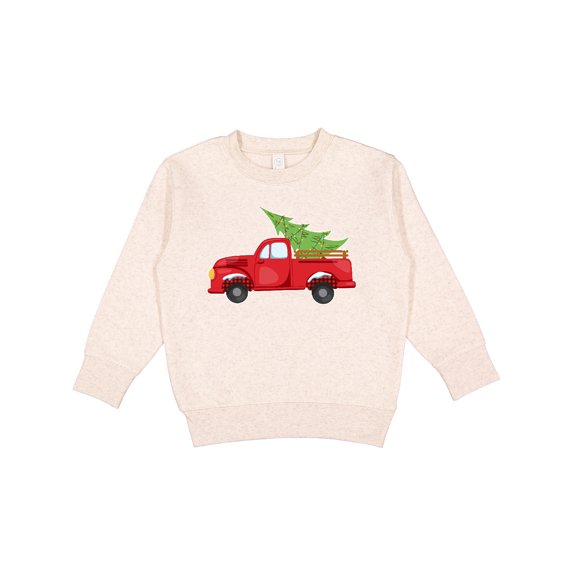 Inktastic Christmas Vintage Truck with Christmas Tree Toddler Sweatshirt