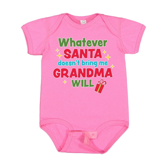 Inktastic Christmas Whatever Santa Doesn't Bring Me Grandma Will Boys or Girls Baby Bodysuit