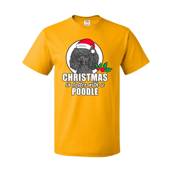 Inktastic Christmas is Better with a Black Poodle T-Shirt