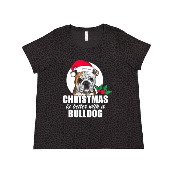Inktastic Christmas is Better with a Bulldog Women's Plus Size T-Shirt