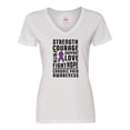 thumbnail image 1 of Inktastic Chronic Pain Awareness Strength Courage and Support Women's V-Neck T-Shirt, 1 of 5