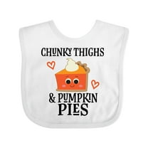 Inktastic Chunky Thighs and Pumpkin Pies Thanksgiving Boys or Girls Baby Bib