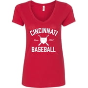 Inktastic Cincinnati Baseball Womens V-Neck T-Shirt