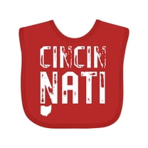 Inktastic Cincinnati, Ohio Distressed Font Boys or Girls Baby Bib