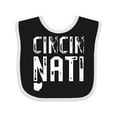 thumbnail image 1 of Inktastic Cincinnati, Ohio Distressed Font Boys or Girls Baby Bib, 1 of 4