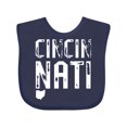 thumbnail image 1 of Inktastic Cincinnati, Ohio Distressed Font Boys or Girls Baby Bib, 1 of 4