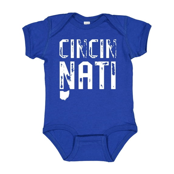 Inktastic Cincinnati, Ohio Distressed Font Boys or Girls Baby Bodysuit