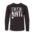 thumbnail image 1 of Inktastic Cincinnati, Ohio Distressed Font Long Sleeve Youth T-Shirt, 1 of 5