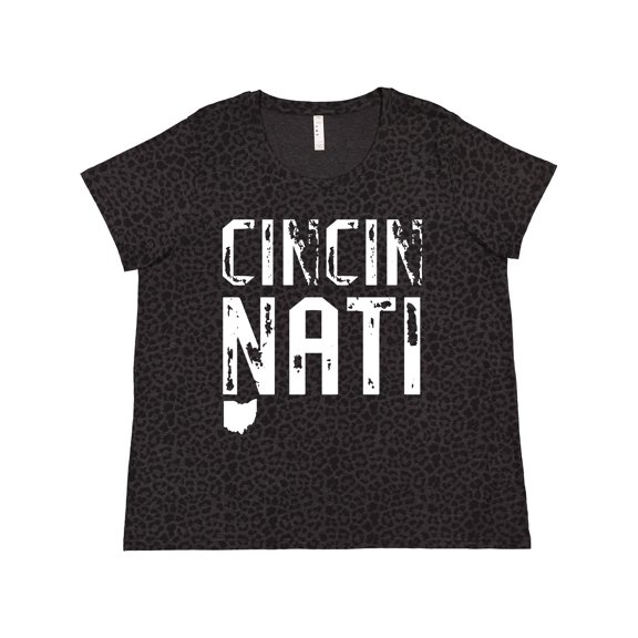 Inktastic Cincinnati, Ohio Distressed Font Women's Plus Size T-Shirt