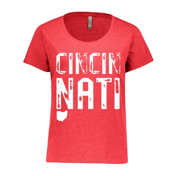 Inktastic Cincinnati, Ohio Distressed Font Women's Plus Size T-Shirt