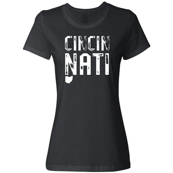 Inktastic Cincinnati, Ohio Distressed Font Women's T-Shirt