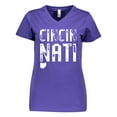 thumbnail image 1 of Inktastic Cincinnati, Ohio Distressed Font Women's V-Neck T-Shirt, 1 of 5