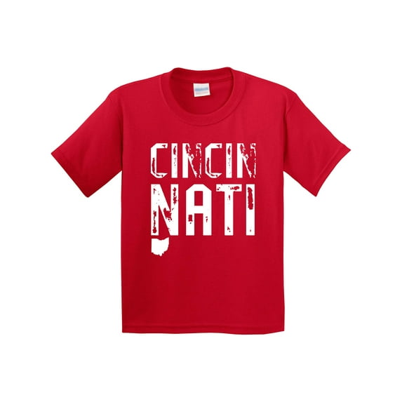 Inktastic Cincinnati, Ohio Distressed Font Youth T-Shirt